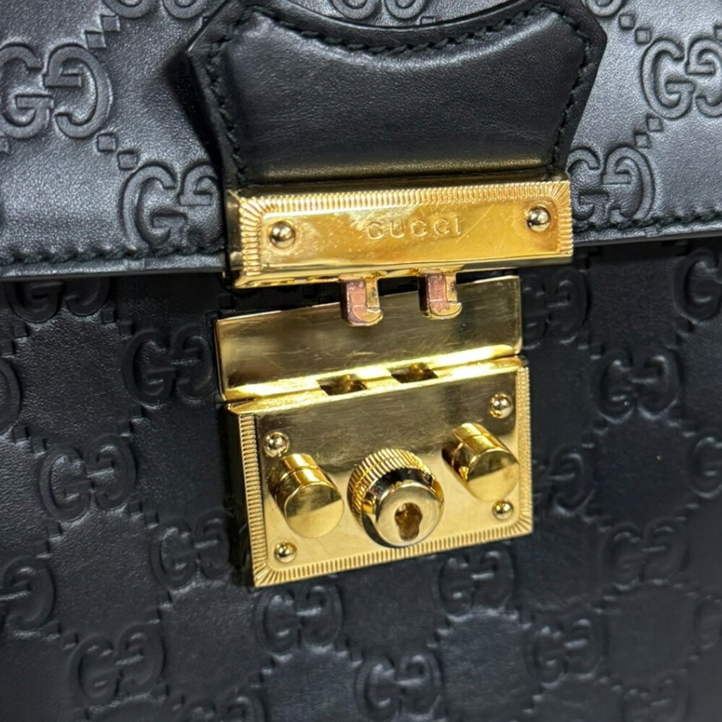 Gucci Black Leather Guccissima