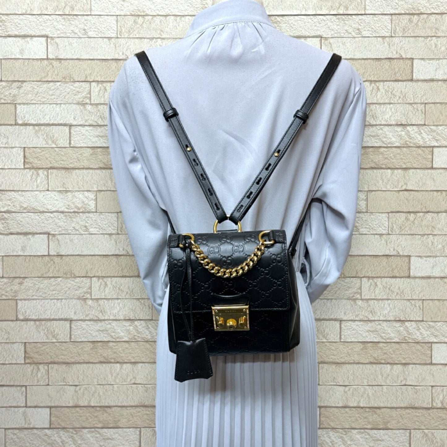 Gucci Black Leather Guccissima