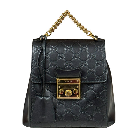 Gucci Black Leather Guccissima