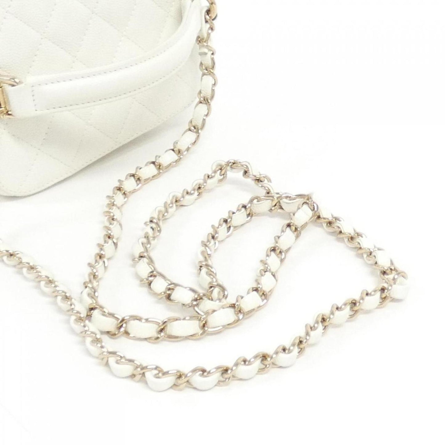 Chanel White Leather Coco Handle