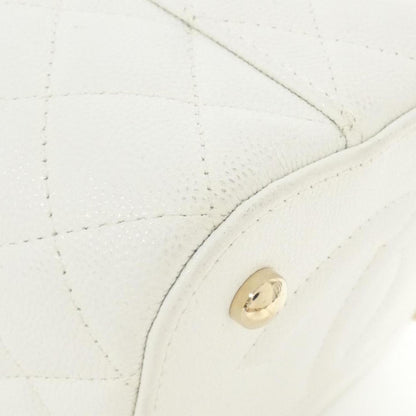 Chanel White Leather Coco Handle