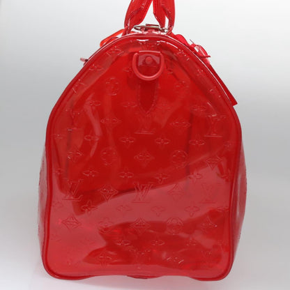 Louis Vuitton Red Vinyl Keepall Bandouliere 50