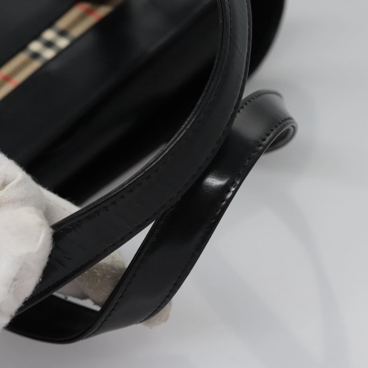 Burberry Black Leather Nova Check