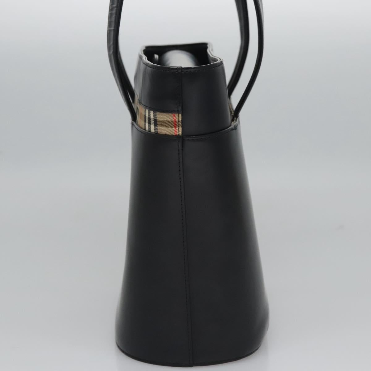 Burberry Black Leather Nova Check