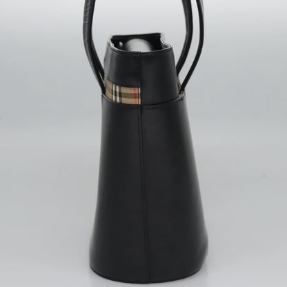Burberry Black Leather Nova Check