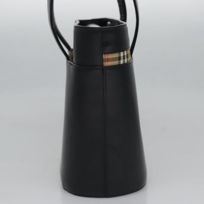 Burberry Black Leather Nova Check