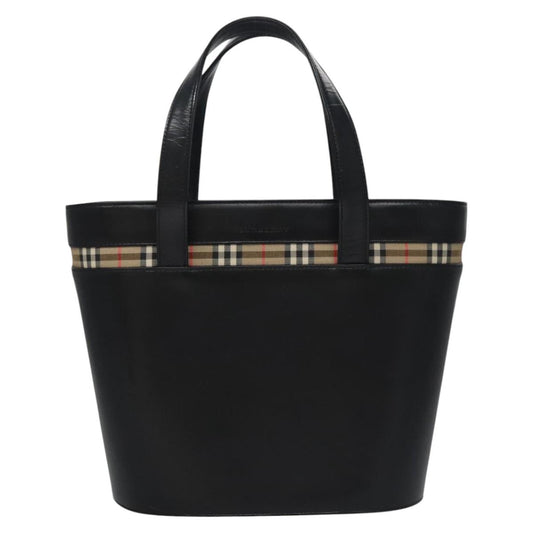 Burberry Black Leather Nova Check