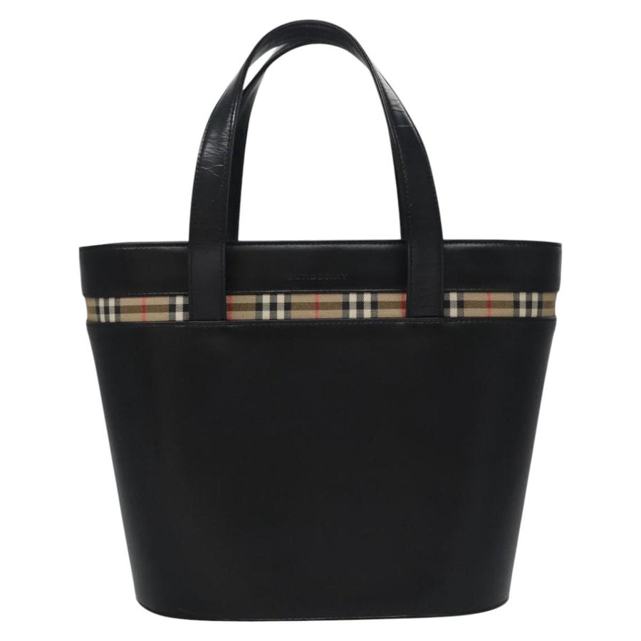 Burberry Black Leather Nova Check