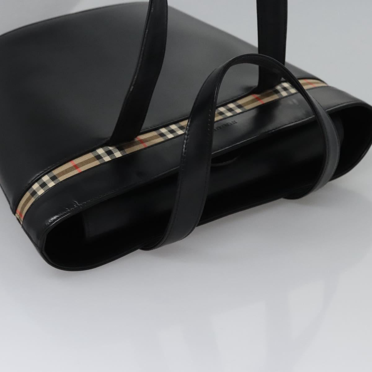 Burberry Black Leather Nova Check