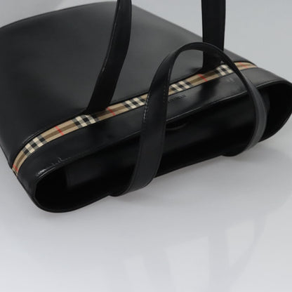 Burberry Black Leather Nova Check
