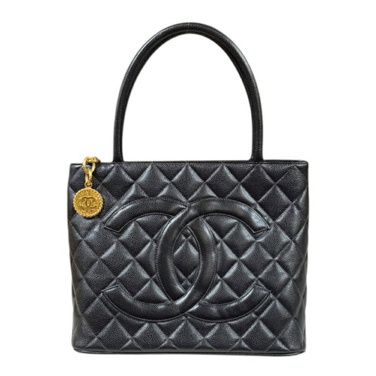 Chanel Black Leather Medaillon