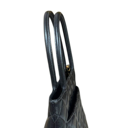 Chanel Black Leather Medaillon