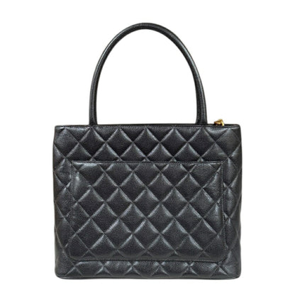 Chanel Black Leather Medaillon