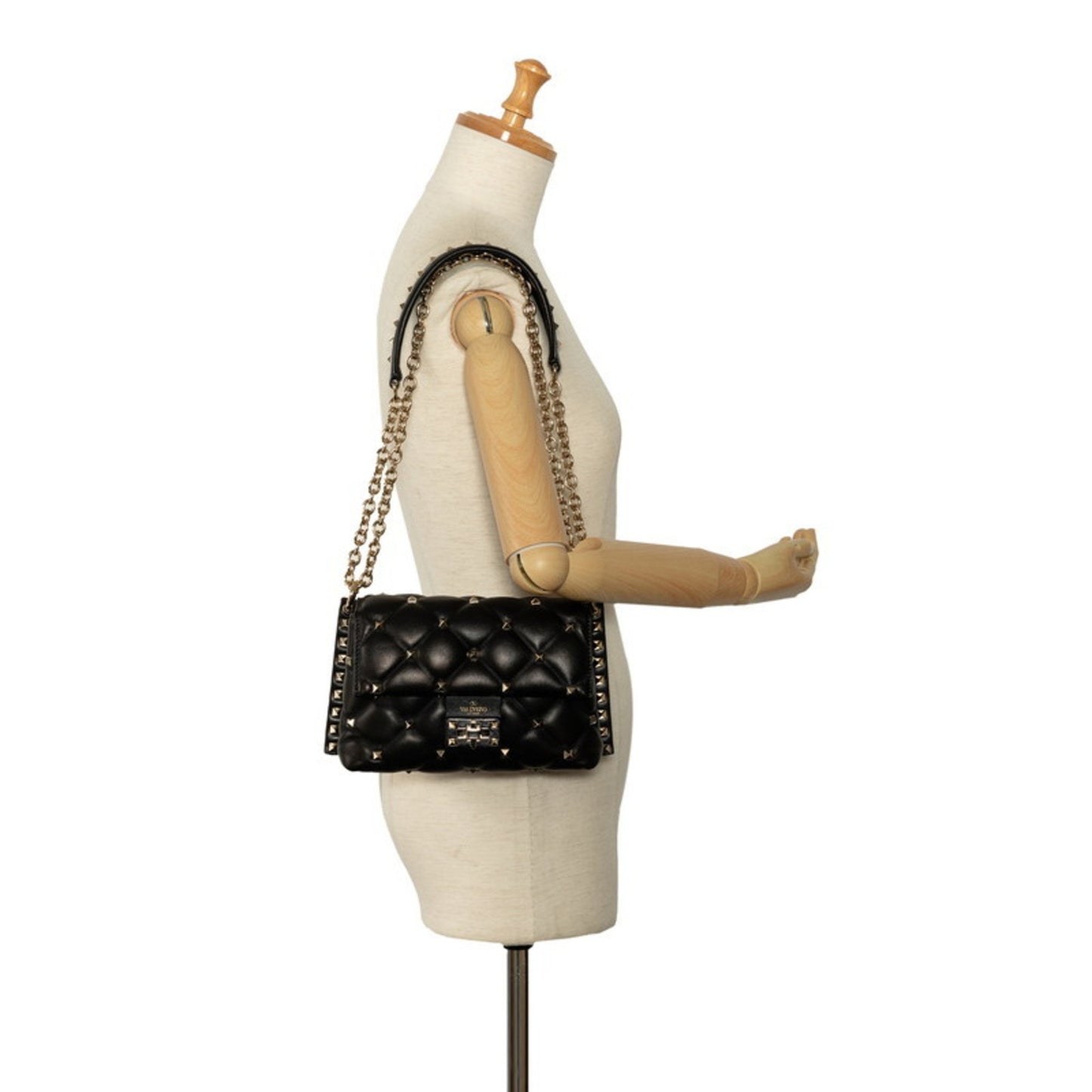 Valentino Garavani Black Leather Candystud