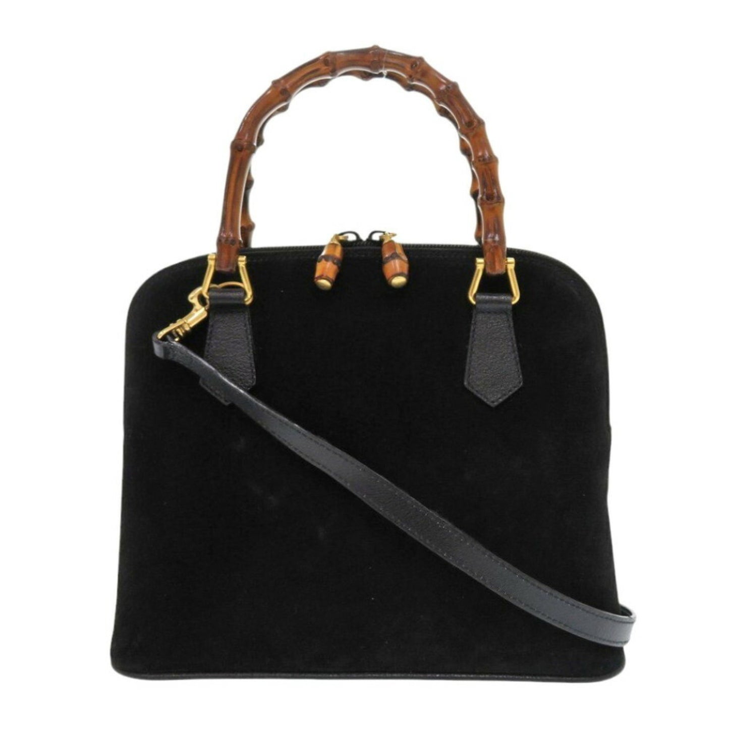 Gucci Black Suede Bamboo