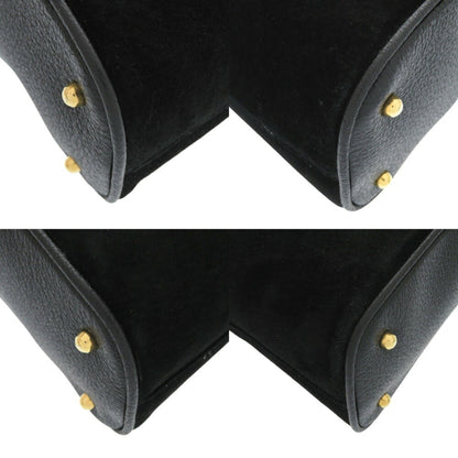 Gucci Black Suede Bamboo