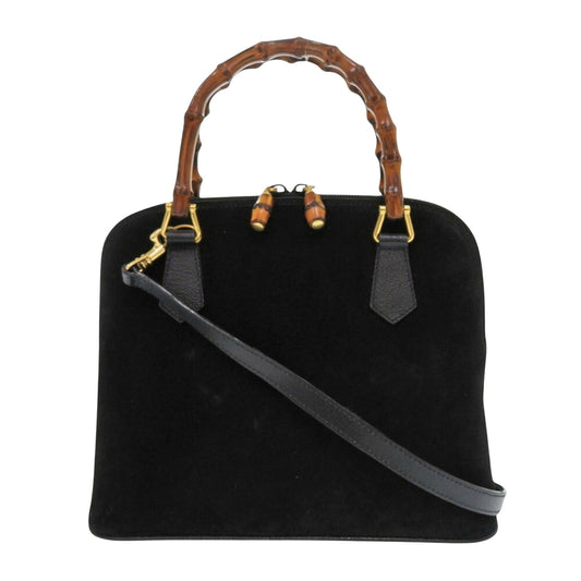 Gucci Black Suede Bamboo