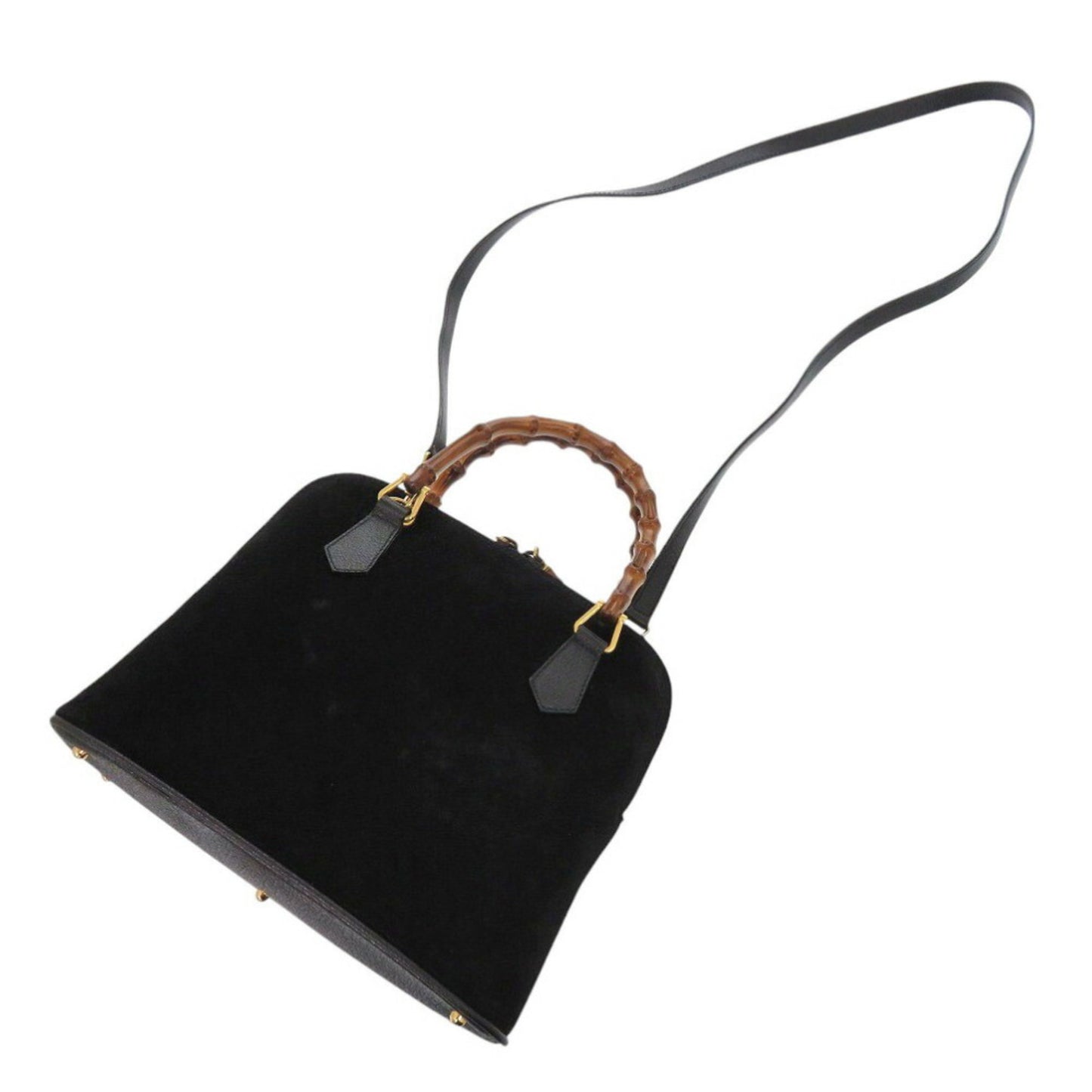 Gucci Black Suede Bamboo