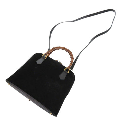 Gucci Black Suede Bamboo