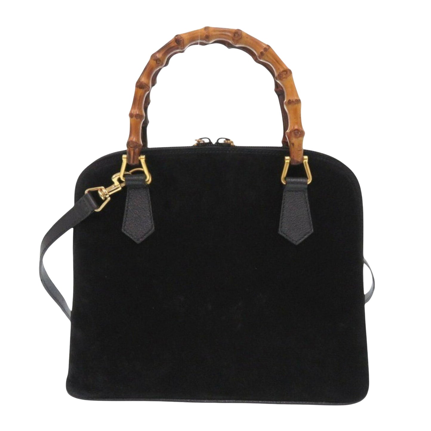 Gucci Black Suede Bamboo