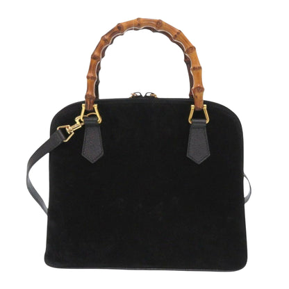 Gucci Black Suede Bamboo