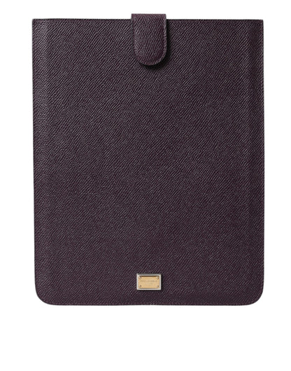 Dolce & Gabbana Elegant Leather Tablet Pouch In Rich Brown