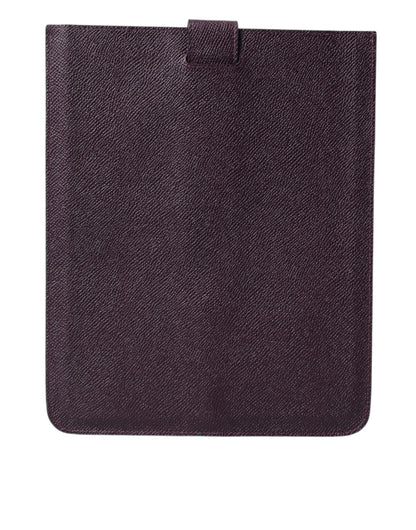 Dolce & Gabbana Elegant Leather Tablet Pouch In Rich Brown