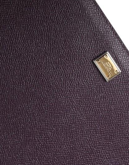 Dolce & Gabbana Elegant Leather Tablet Pouch In Rich Brown
