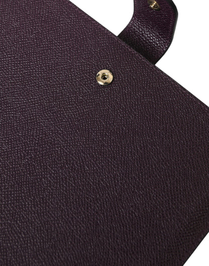 Dolce & Gabbana Elegant Leather Tablet Pouch In Rich Brown
