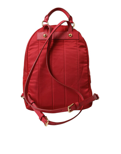 Dolce & Gabbana Embellished Red Backpack With Gold Detailing