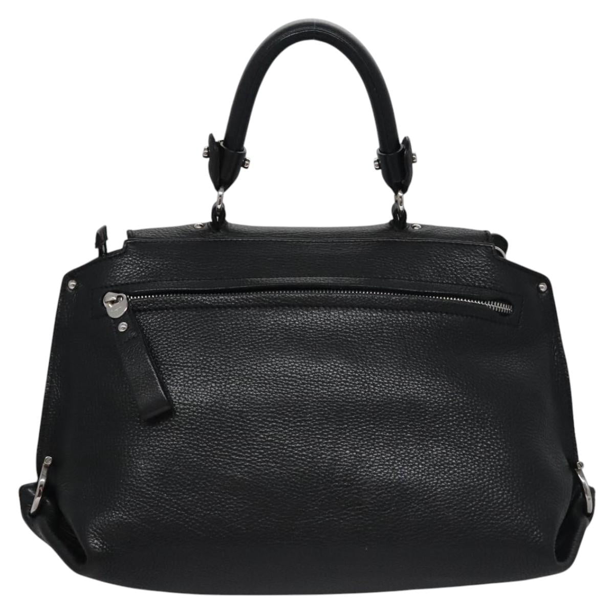 Salvatore Ferragamo Black Leather Gancini