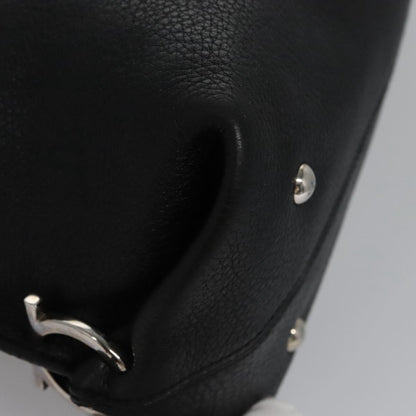 Salvatore Ferragamo Black Leather Gancini