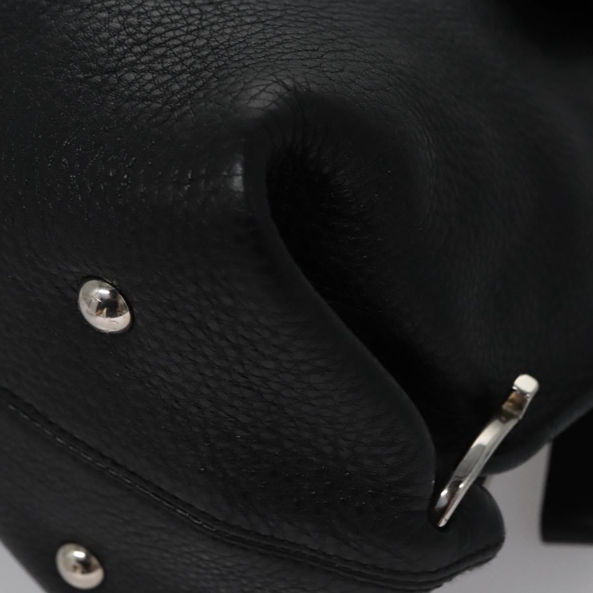 Salvatore Ferragamo Black Leather Gancini