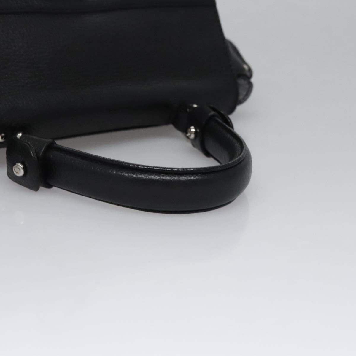 Salvatore Ferragamo Black Leather Gancini