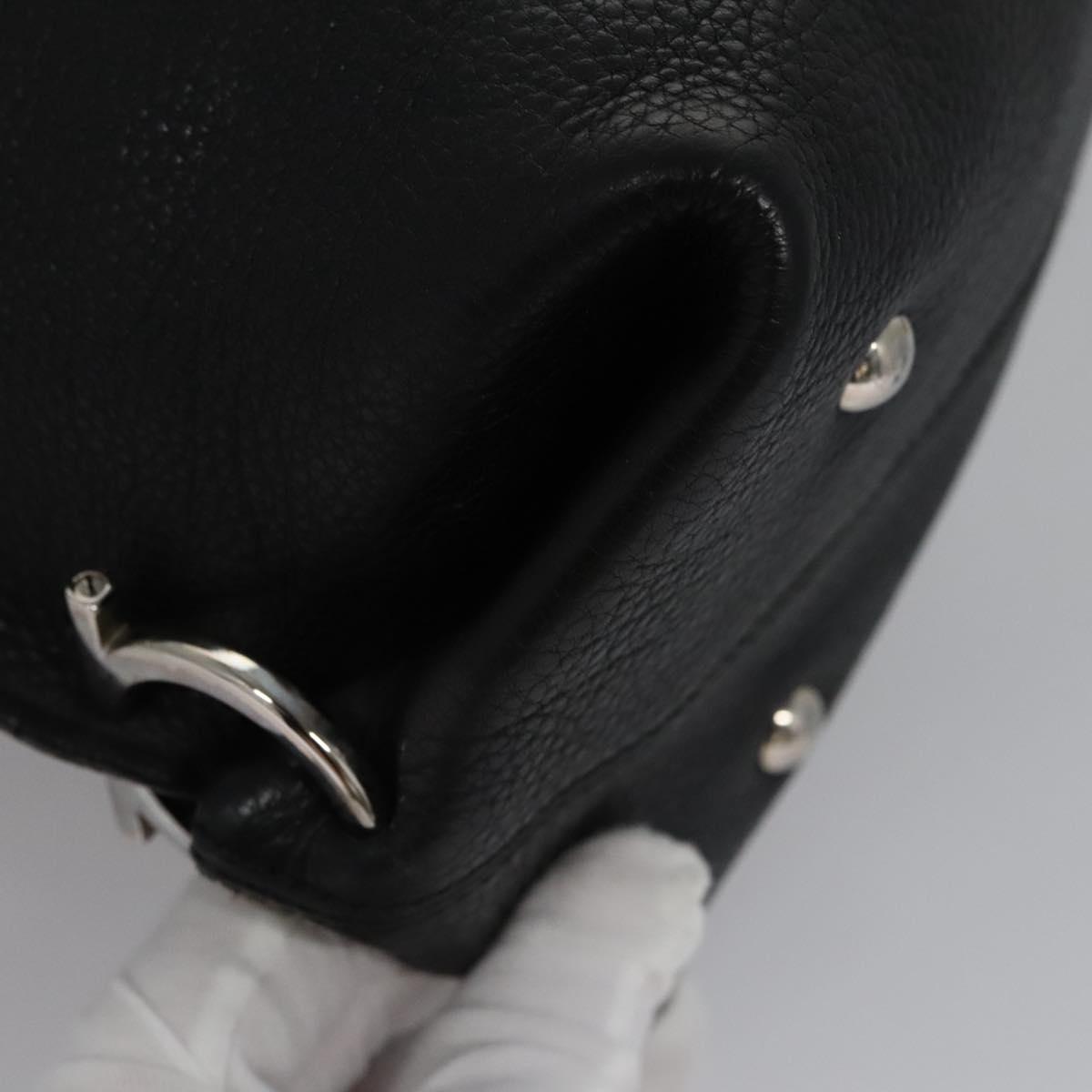Salvatore Ferragamo Black Leather Gancini