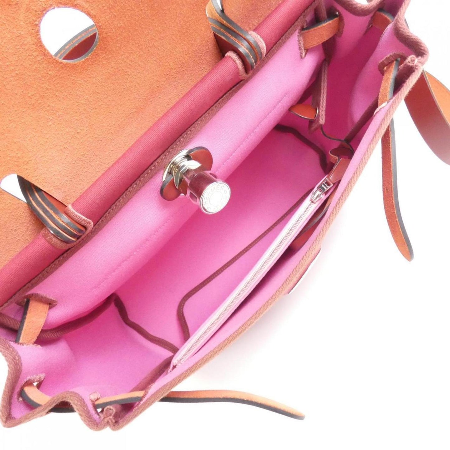 Hermès Red Canvas Herbag