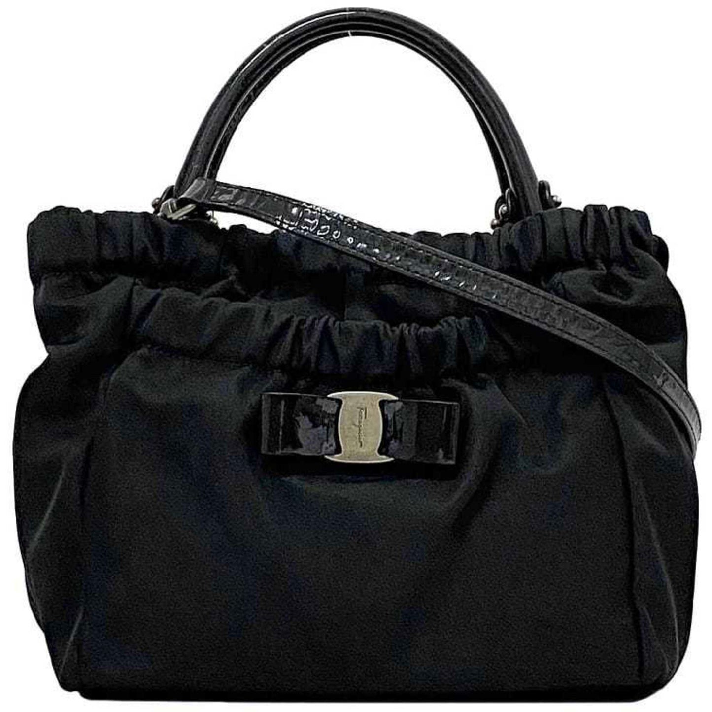 Salvatore Ferragamo Black Leather Vara