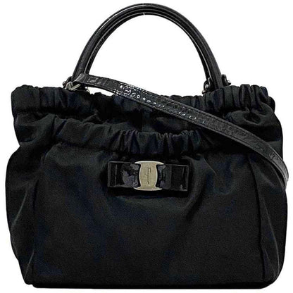 Salvatore Ferragamo Black Leather Vara