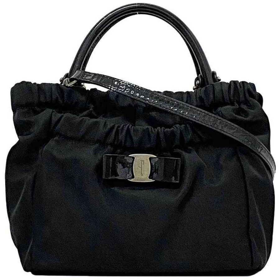 Salvatore Ferragamo Black Leather Vara