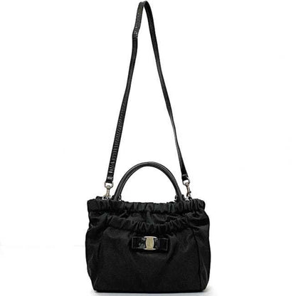 Salvatore Ferragamo Black Leather Vara