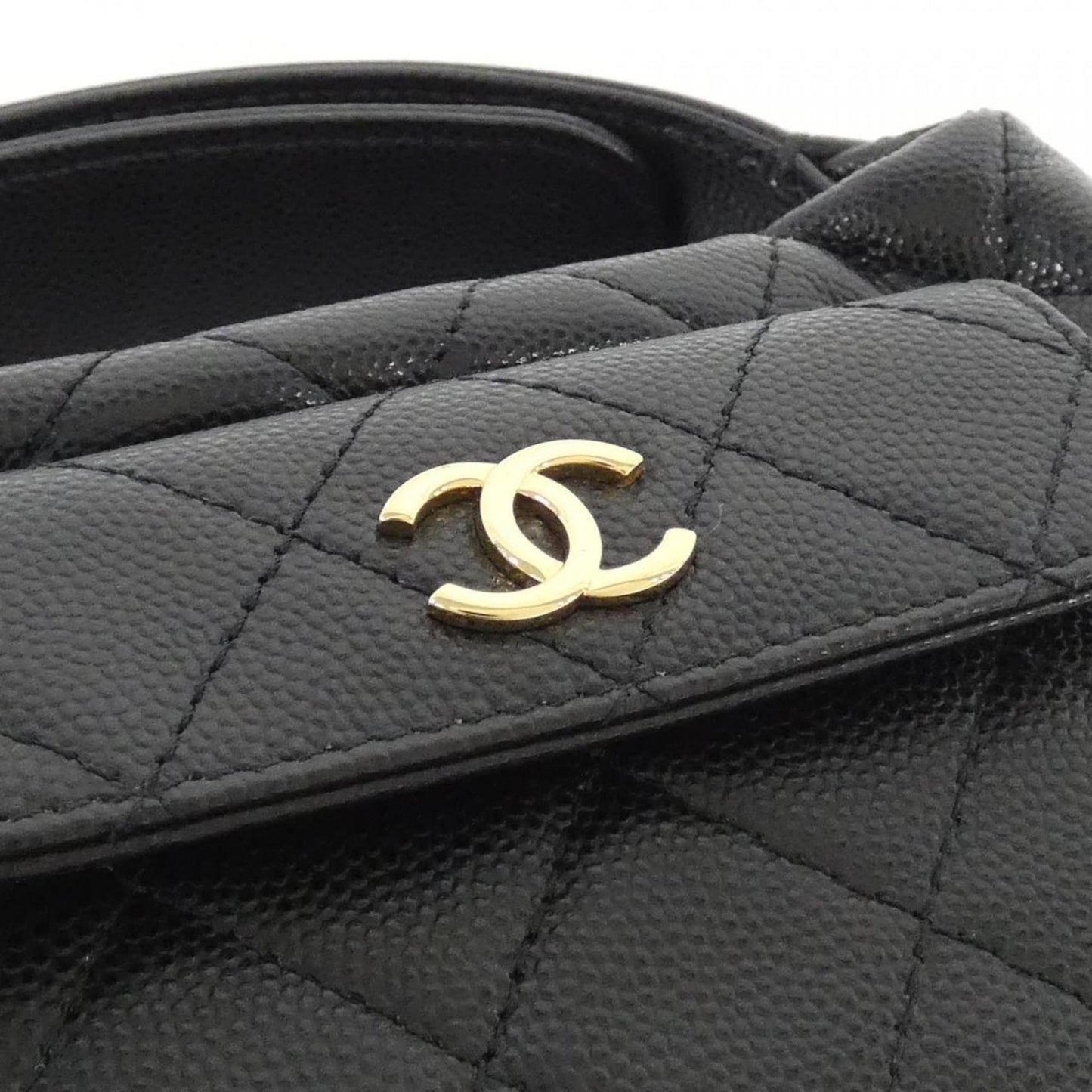 Chanel Black Leather Coco Mark