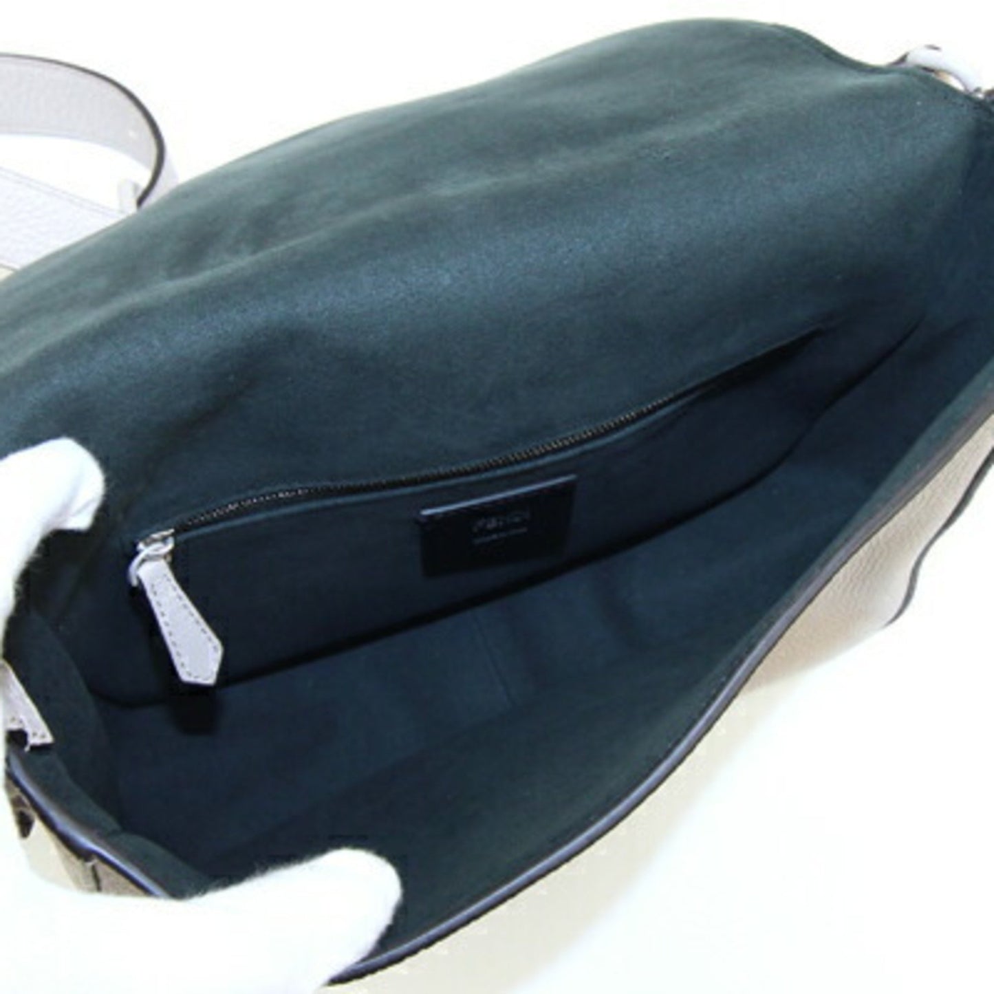 Fendi Gray Leather Baguette