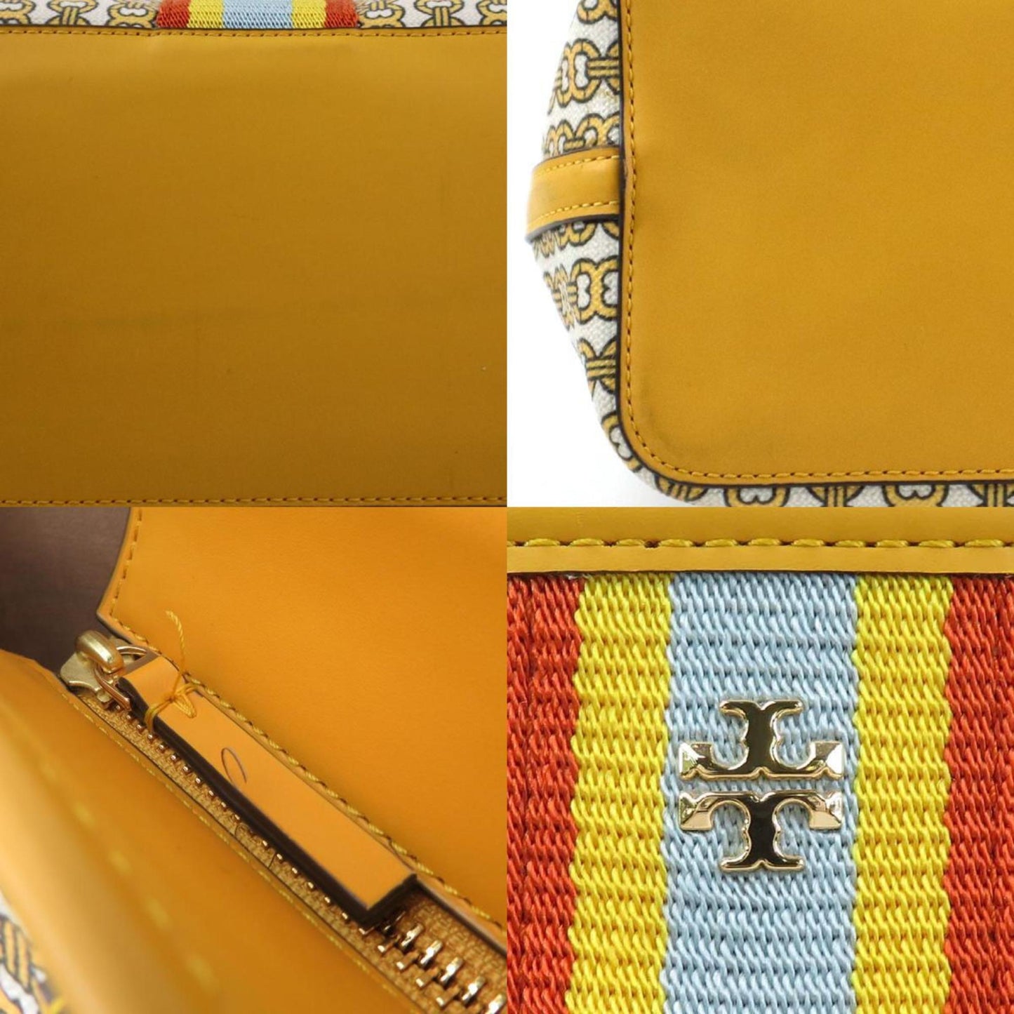 Tory Burch Yellow Canvas Handbag