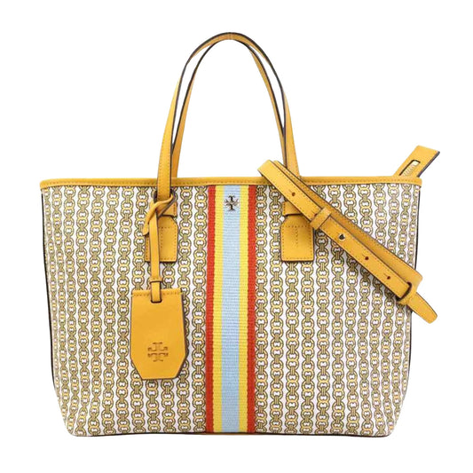 Tory Burch Yellow Canvas Handbag