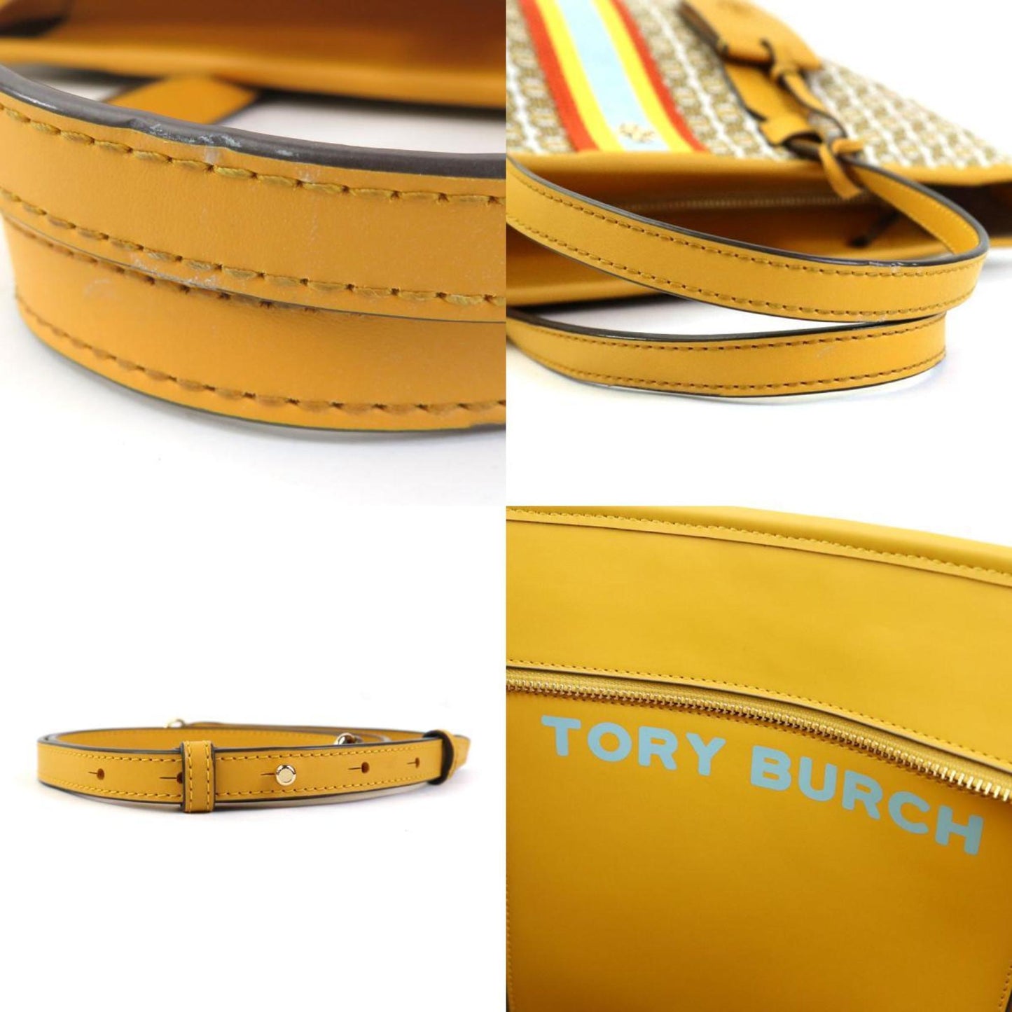 Tory Burch Yellow Canvas Handbag
