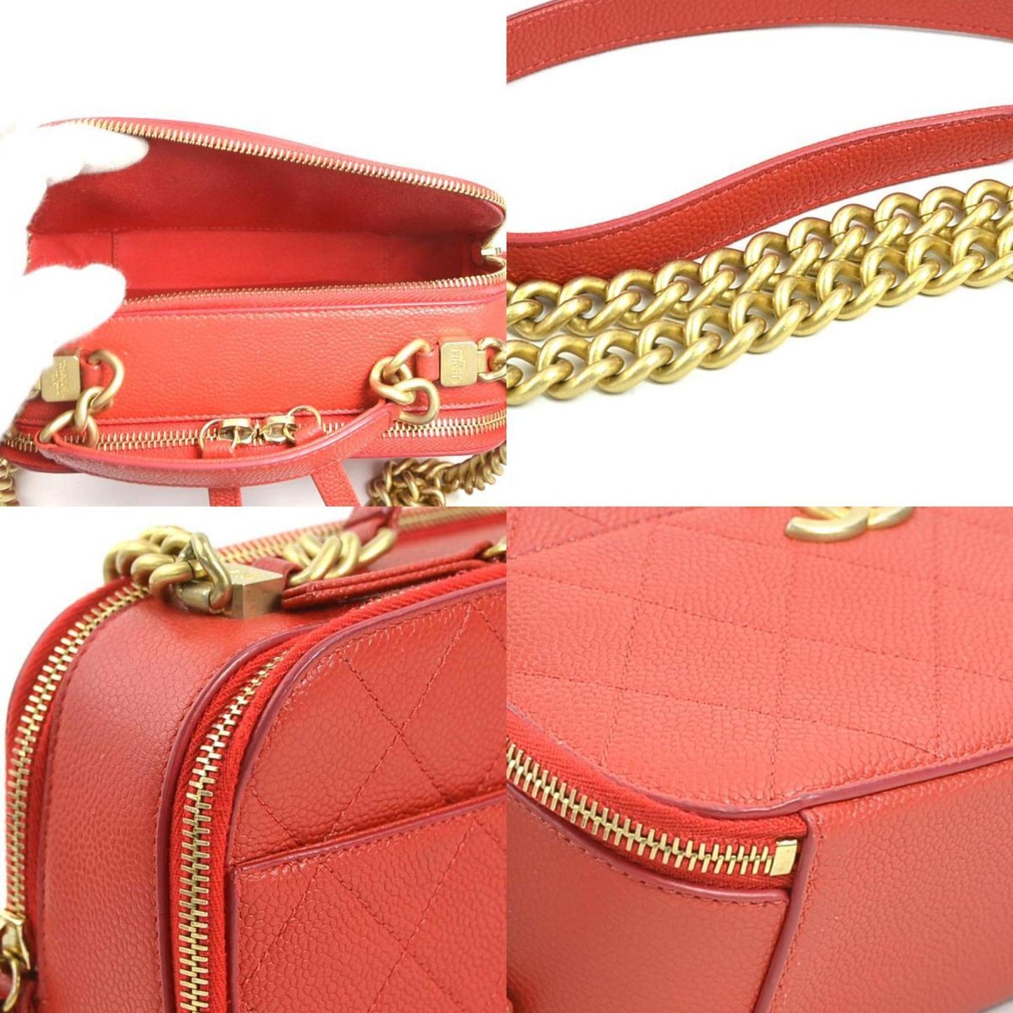 Chanel Red Leather Camera
