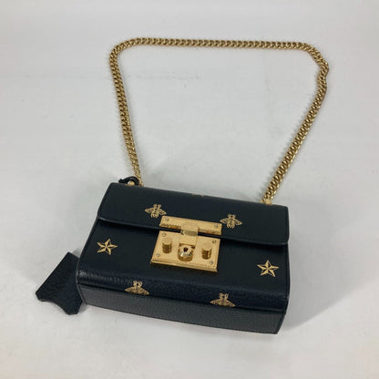 Gucci Black Leather Padlock