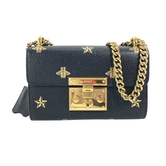 Gucci Black Leather Padlock