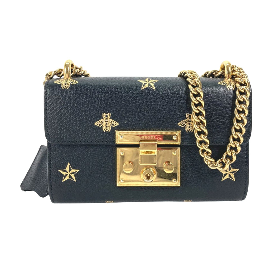 Gucci Black Leather Padlock