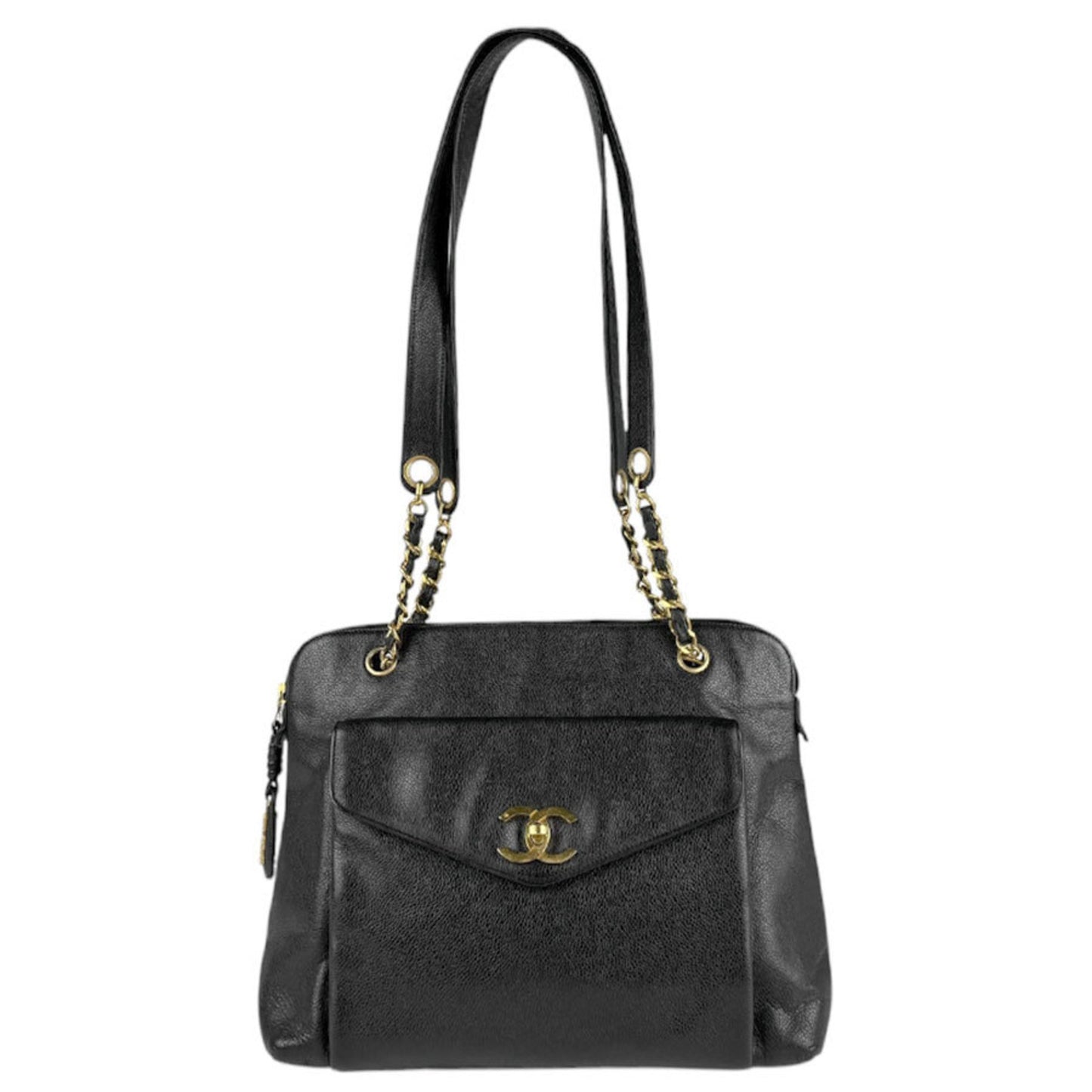 Chanel Black Leather Coco Mark